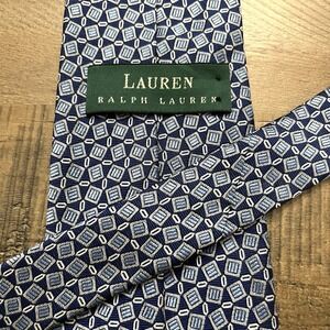Lauren Ralph Lauren Neck Tie Navy Geometric‎ Paisley Silk